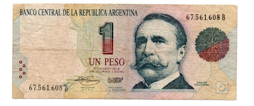 Billete Argentina 1 Peso Convertible 1er Diseño Bottero 3006