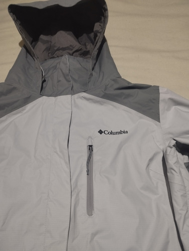 Chamarra Columbia Omni Tech Impermeable Xl Gris De Mujer (Usado)