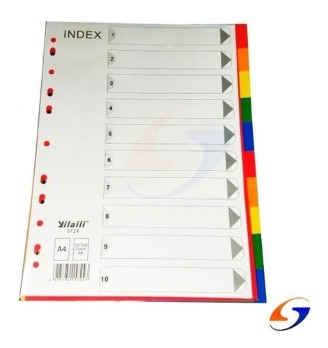 Indice Separador 10 Colores A4 Pack X3 Serviciopapelero