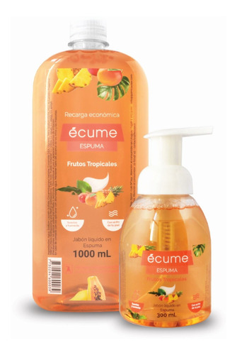 Jabon Liquido Espuma Ecume 1000 Ml + 300 Ml Frutas