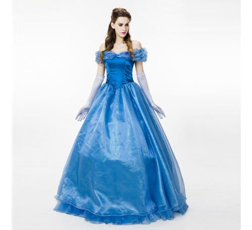 Vestido De Quinceañera De Cenicienta Azul De Lujo Para Niñas