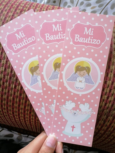 10conjuntos De Tarjetas Invitación + Recuerdo Bautizo