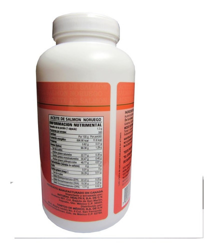 Imagen 3 de 4 de Aceite Del Salmon Noruego Omega 3 All Nature 300 Cápsulas