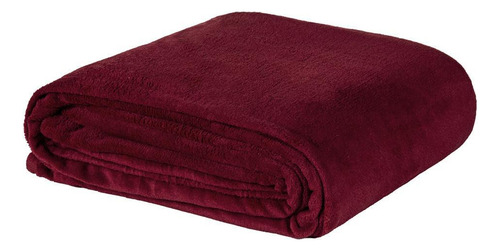 Cobertor Coberta Soft Touch Queen Mantinha Fleece - Vinho