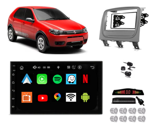 Multimídia Android Palio Fire Way 14 Carplay Mold Tv Sens 8p