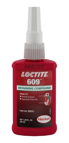 Retenedor De Piezas Cilindricas Loctite 609 50ml