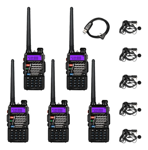 Baofeng Uv-5r+plus Radio De Dos Vas De Doble Banda Con Auric