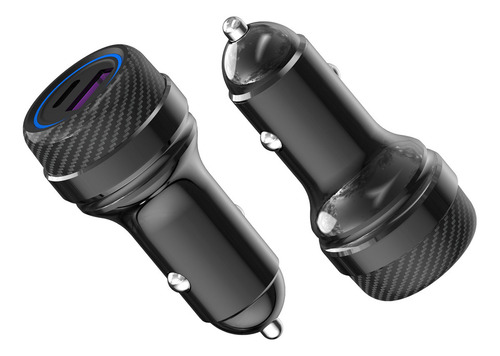 Carregador Veicular Turbo Rápido Carro Automotivo Para Samsung iPhone Celulares Usb E Tipo C