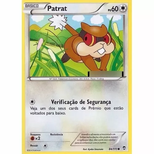 Patrat - Pokémon Normal Comum - 84/111 - Pokemon Card Game