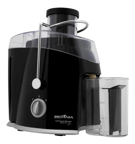 Centrífuga de alimentos elétrica Britânia Juicer 700 preta 220V com acessórios
