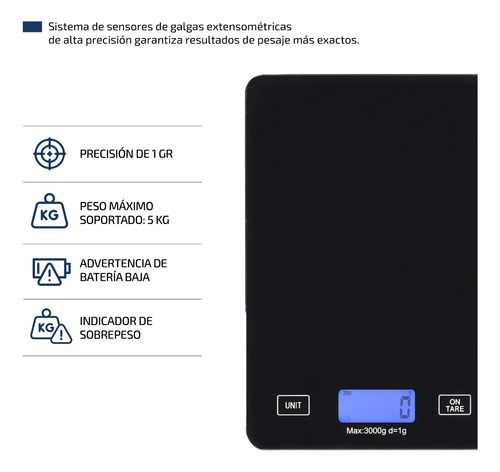 Imagen 5 de 8 de Balanza Digital Cocina Alimentos 5kg Alta Precision Femmto