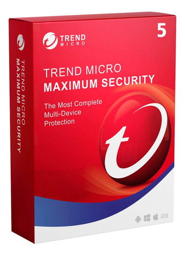 Antivirus Trend Micro Maximum Security 1 Año 5 Dispositivos