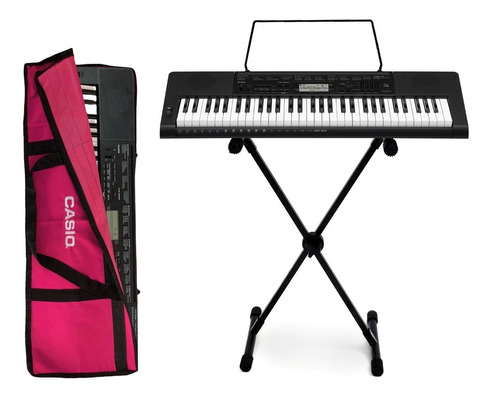 Kit Teclado Casio Ctk3500 Arranjador Musical 5/8 Rosa