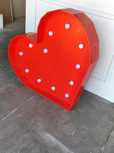 Corazon Gigante Mdf 1 Mt Con Luz L Fiesta L Decoracion L