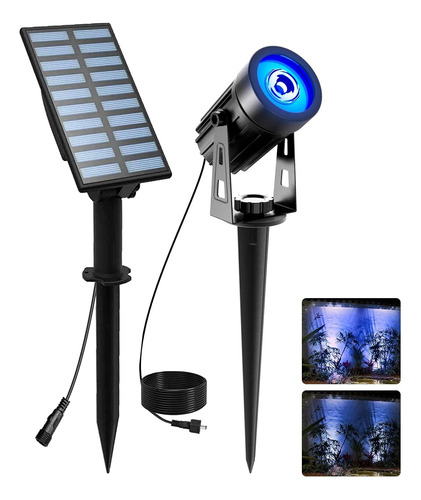 Focos Solares De Luz Azul Para Exteriores Impermeables