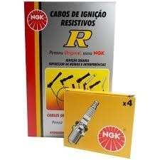 Kit Cabos + Velas Ngk Fiat Palio 1.0 8v Mpi 96/00 Moto Fiasa