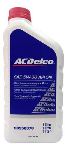 Óleo Motor Acdelco Sae 5w30 Api Sn Semissintético 