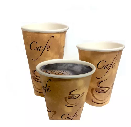 500 Vasos Con Tapa Para Cafe Biodegradables 12 Onzas