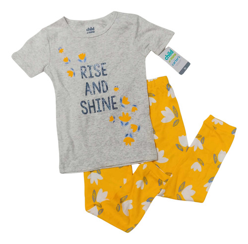 Pijama Carter's Niña Estampado Rise And Shine Gris