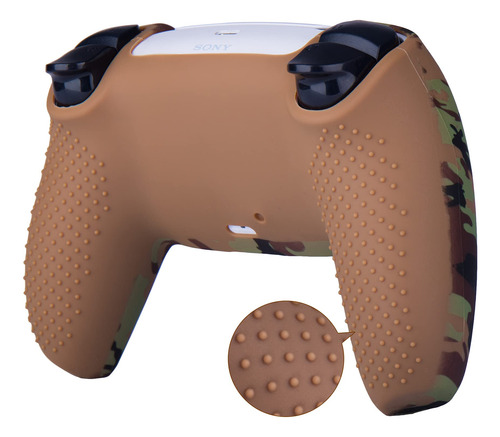 Funda De Silicona Camuflaje Marrón Para Playstation 5 Ps5