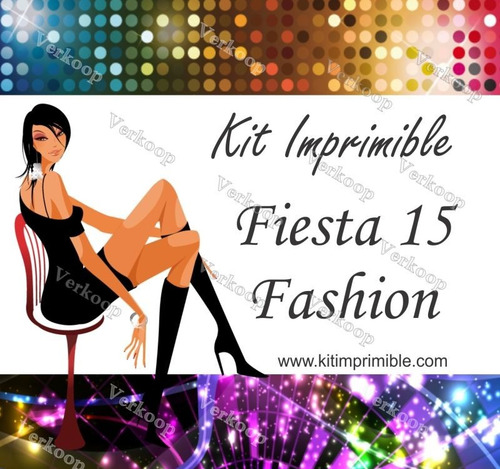 Kit Imprimible 15 Años Fashion Invitaciones Tarjetas