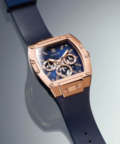 Reloj Guess Phoenix Originals Gw0202g4 Hombre Color Del Fondo Azul Color De La Correa Azul Color Del Bisel Cobrizo