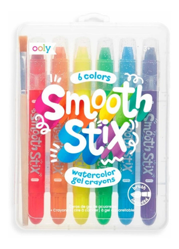 Smooth Stix 6 Colores Acuarela Gel Crayola Marca Ooly