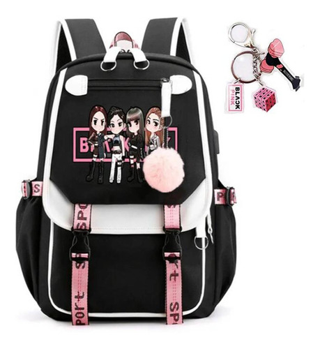 Mochila Escolar Blackpink Para Estudiantes Con Interfaz Usb