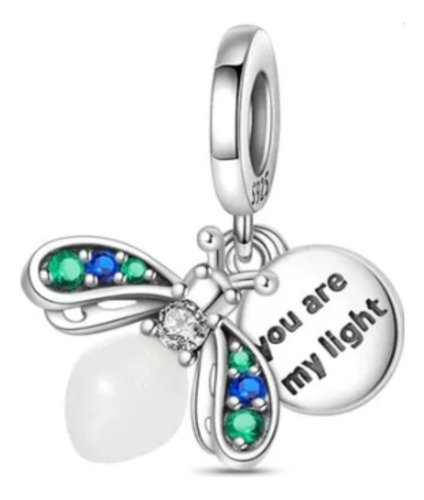 Charm O Dije Luciérnaga You Are My Light Luminosa Plata S925