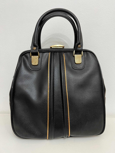 Bolso Retro Símil Cuero Negro 