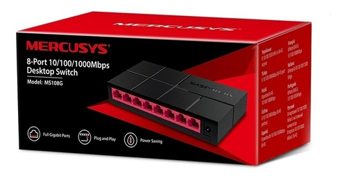 Switch Mercusys Ms108g De Escritorio 8 Puertos Gigabit 10/10