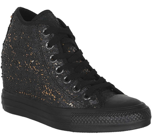 Tenis Converse Mujer Tacón Lux Lentejuela Black/cobre 551557