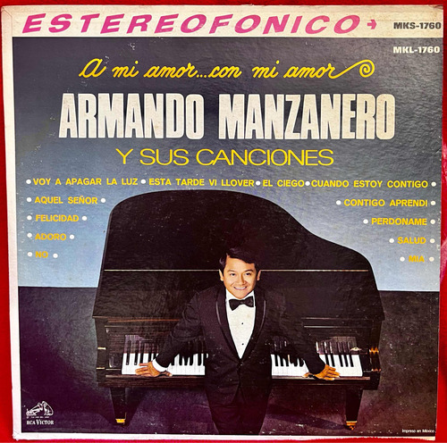Disco Lp Armando Manzanero Y Sus Canciones. 1967 1a Ed. Rca