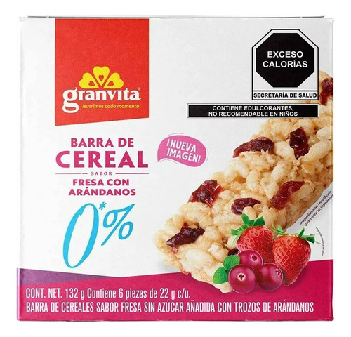 4 Pzas Barras De Cereal Granvita Sabor Fresa Con Arándanos 6
