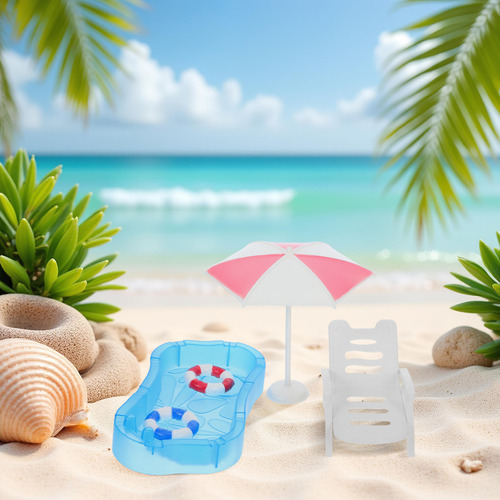 1 Juego De Decoración De Playa Con Forma De Casa De Muñecas