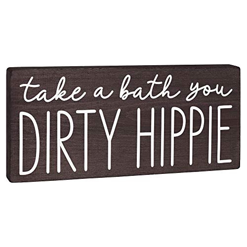 Take Bath You Dirty Hippie Sign  Decoración De Bañ...