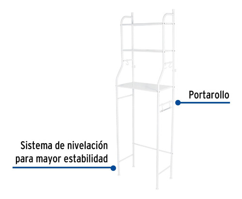 Mueble Organizador Blanco Para Baño 3 Repisas Foset 47907