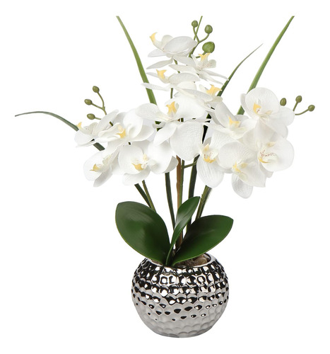 Orchids Flores Artificiales, Orquídea Sintética Blanca De 20