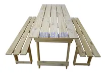Comprar Combo Mesa + 2 Bancos Plegables Quincho 1.50 Mt Pino Macizo