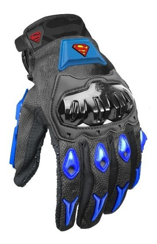 Guantes Para Moto Kov Dc Comics Súper Héroes Y Villanos Color Superman Talla XL