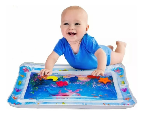 Jutang Cojín agua inflable bebé Estimulación Temprana Alfombra color Azul