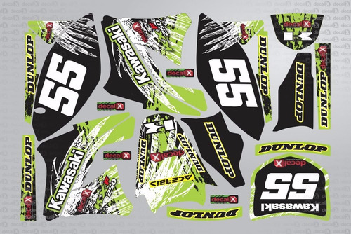 Kit Adesivo Moto Cross Trilha Kawasaki Kx 250f 2010 020mm 16