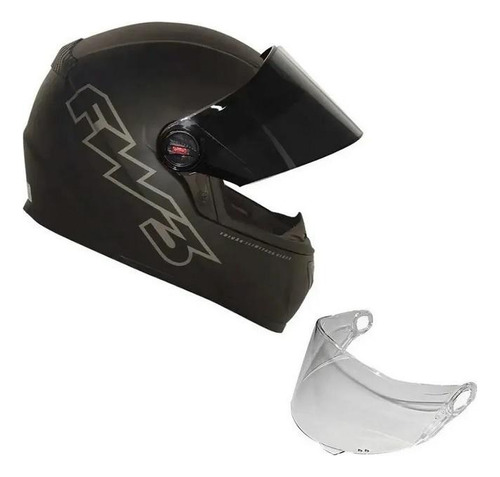 Capacete Moto Fechado Gt Classic Preto Fosco Fw3+ Viseira 58