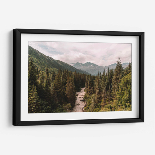 Cuadro Enmarcado Negro Con Marialuisa Skagway Forest 75x50