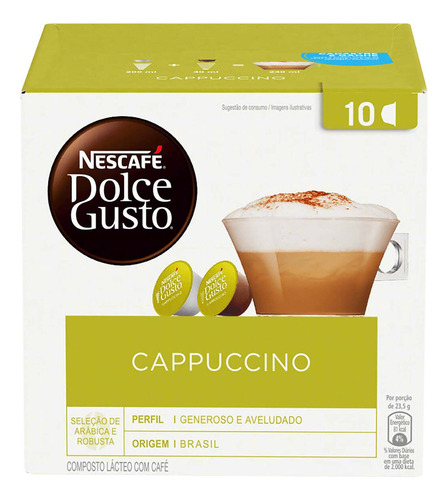 Kit 20 Cápsulas Café Nescafé Dolce Gusto Cappuccino Nestlé