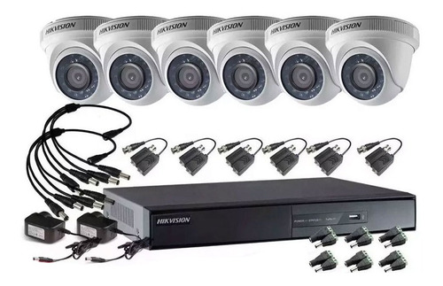 Camara Seguridad Kit Hikvision Dvr 16 Canales + 6 Domos 1mpx