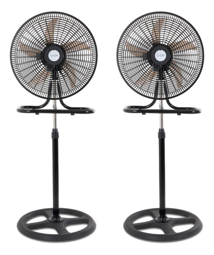 Ventilador 3 En 1 Pedestal Piso Y Pared Con 3 Velocidades De Potencia Y 5 Aspas De Polipropileno Ventilador Oscilatorio Silencioso De Altura Ajustable 18 Pulgadas 50w - Set 2 Piezas