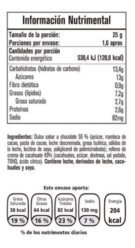 Chocolate Reese's Relleno Crema De Cacahuate 39.6 Gr