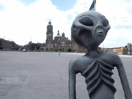 Muñeco Alien Roswell-man Un Metro - Ovni Memes Área 51 Gris (Usado)