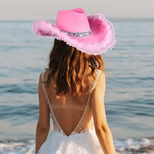 Sombrero De, Sombrero De Vaquero Rosa Ligero For Mujeres